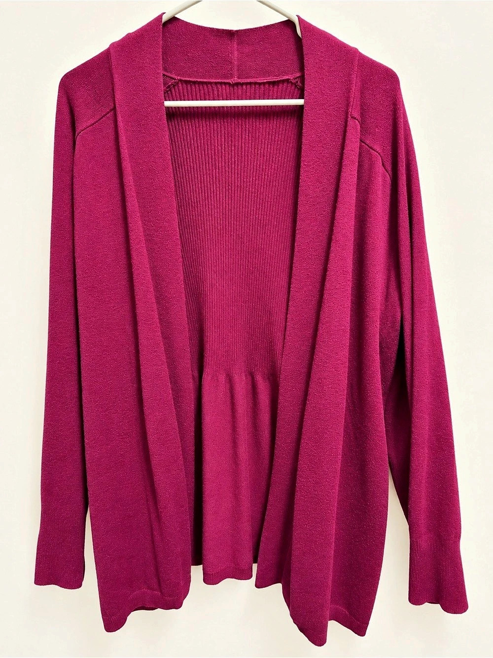 Simply Emma Open Front Cardigan in Pink XL
